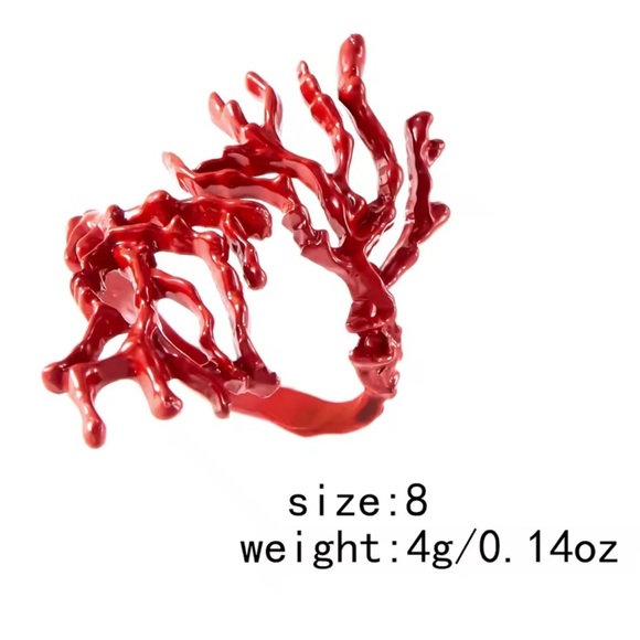 Red Coral Avangarde Ring - Picture 6 of 6